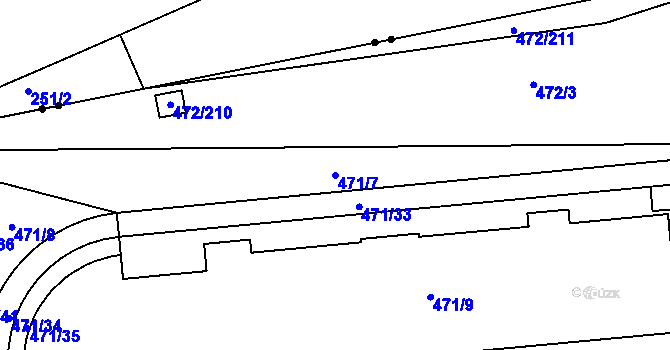 Parcela st. 471/7 v KÚ Třebonice, Katastrální mapa