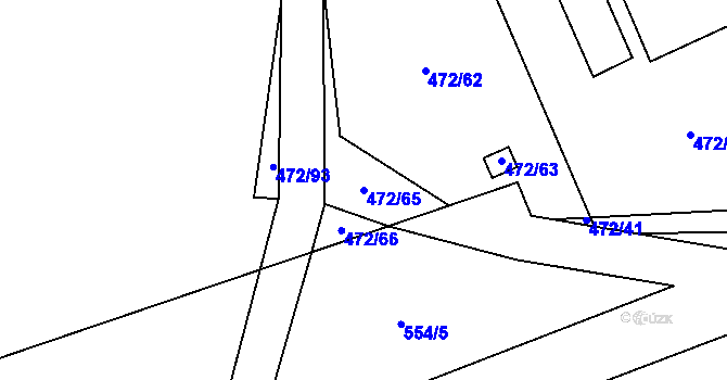 Parcela st. 472/65 v KÚ Třebonice, Katastrální mapa