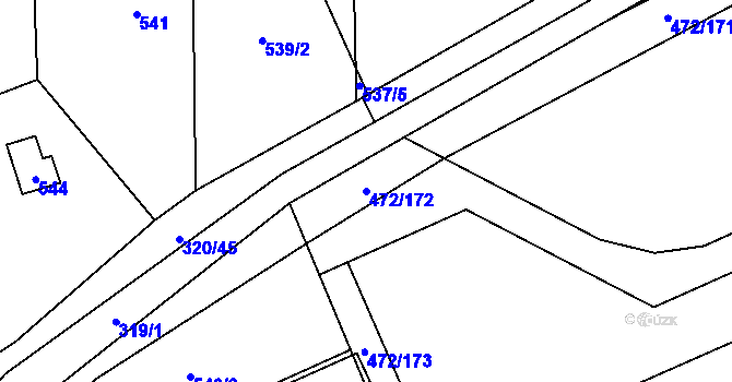 Parcela st. 472/172 v KÚ Třebonice, Katastrální mapa