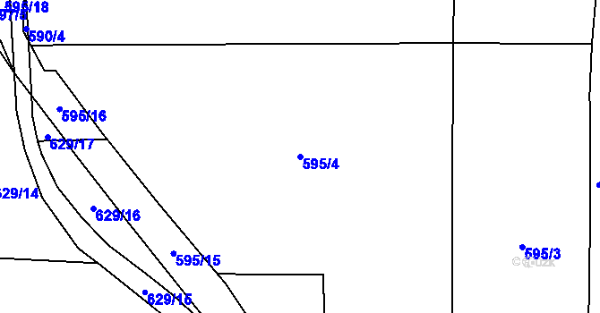 Parcela st. 595/4 v KÚ Třebonice, Katastrální mapa