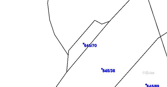 Parcela st. 645/70 v KÚ Třebonice, Katastrální mapa