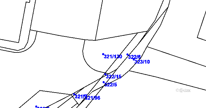 Parcela st. 321/130 v KÚ Třebonice, Katastrální mapa
