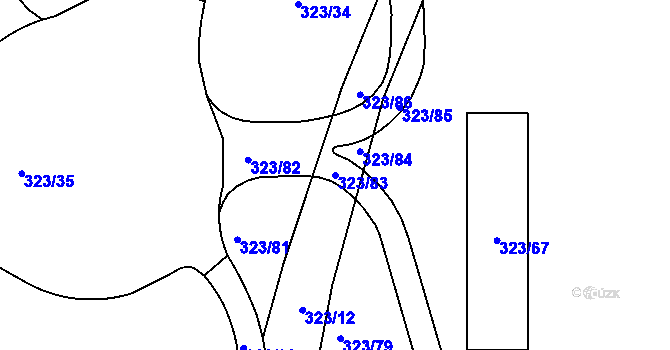 Parcela st. 323/83 v KÚ Třebonice, Katastrální mapa