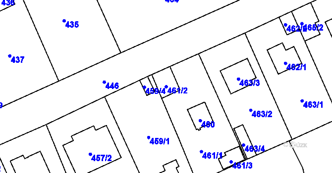 Parcela st. 461/2 v KÚ Třebonice, Katastrální mapa