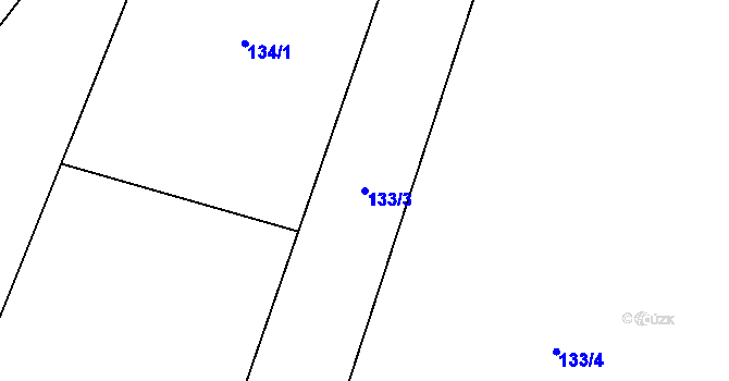 Parcela st. 133/3 v KÚ Třebonín, Katastrální mapa