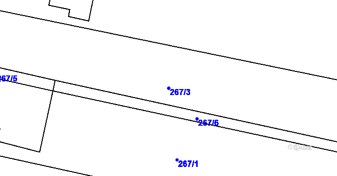 Parcela st. 267/3 v KÚ Třebonín, Katastrální mapa