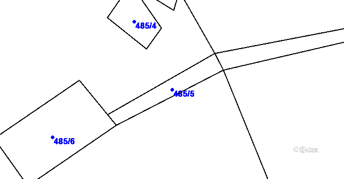 Parcela st. 485/5 v KÚ Třebonín, Katastrální mapa