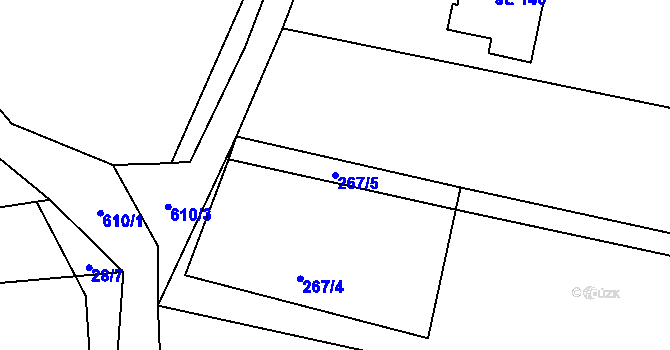 Parcela st. 267/5 v KÚ Třebonín, Katastrální mapa
