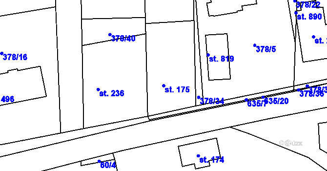 Parcela st. 175 v KÚ Třebotov, Katastrální mapa