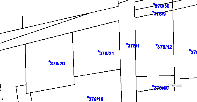 Parcela st. 378/21 v KÚ Třebotov, Katastrální mapa