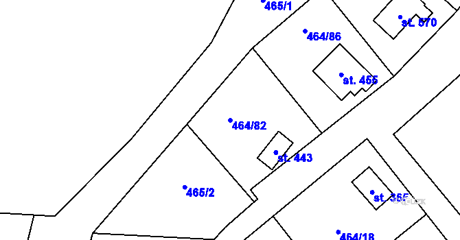 Parcela st. 464/82 v KÚ Třebotov, Katastrální mapa