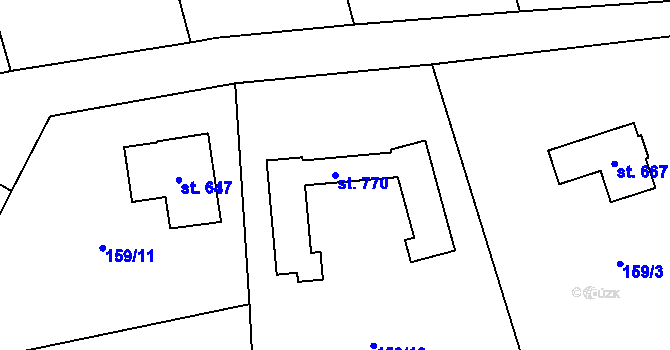 Parcela st. 770 v KÚ Třebotov, Katastrální mapa