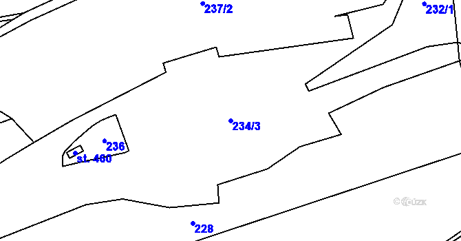 Parcela st. 234/3 v KÚ Třebotov, Katastrální mapa