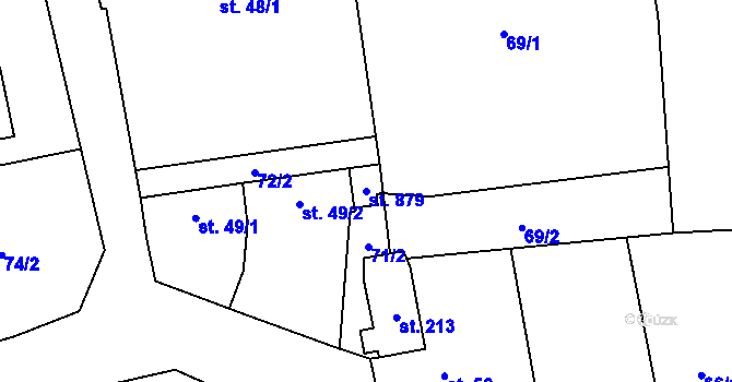 Parcela st. 879 v KÚ Třebotov, Katastrální mapa