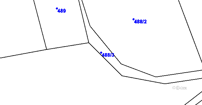 Parcela st. 488/3 v KÚ Třebotov, Katastrální mapa