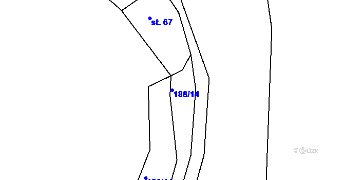 Parcela st. 188/14 v KÚ Luhov u Toužimi, Katastrální mapa