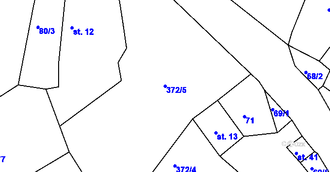 Parcela st. 372/5 v KÚ Luhov u Toužimi, Katastrální mapa