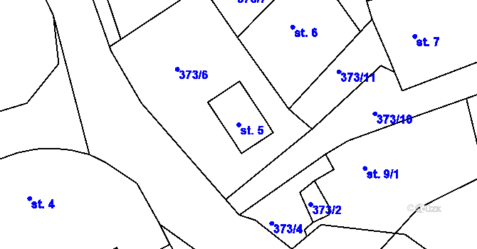 Parcela st. 5 v KÚ Luhov u Toužimi, Katastrální mapa