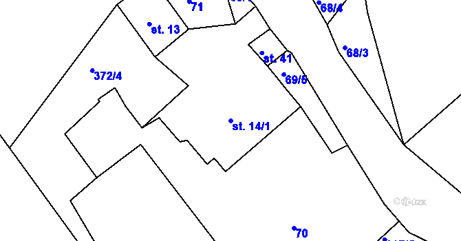 Parcela st. 14/1 v KÚ Luhov u Toužimi, Katastrální mapa