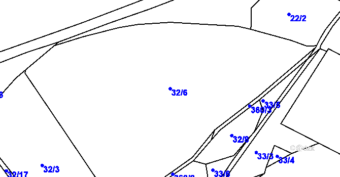 Parcela st. 32/6 v KÚ Luhov u Toužimi, Katastrální mapa