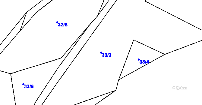 Parcela st. 33/3 v KÚ Luhov u Toužimi, Katastrální mapa