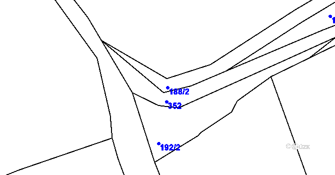 Parcela st. 188/2 v KÚ Luhov u Toužimi, Katastrální mapa