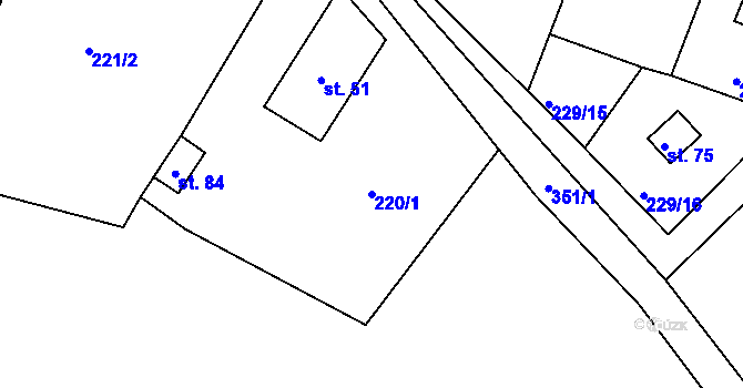 Parcela st. 220/1 v KÚ Luhov u Toužimi, Katastrální mapa
