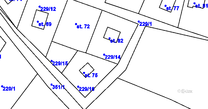 Parcela st. 229/14 v KÚ Luhov u Toužimi, Katastrální mapa