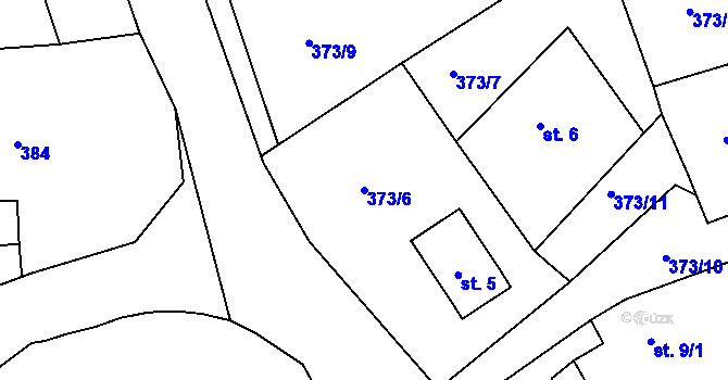 Parcela st. 373/6 v KÚ Luhov u Toužimi, Katastrální mapa