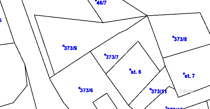 Parcela st. 373/7 v KÚ Luhov u Toužimi, Katastrální mapa
