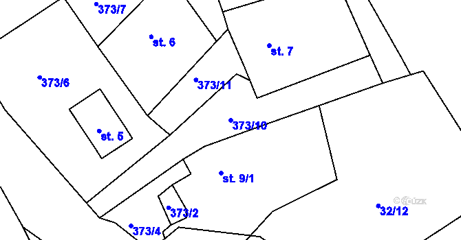Parcela st. 373/10 v KÚ Luhov u Toužimi, Katastrální mapa