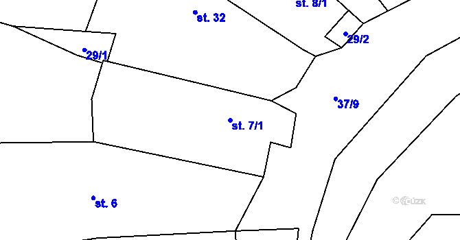 Parcela st. 7/1 v KÚ Políkno u Toužimi, Katastrální mapa