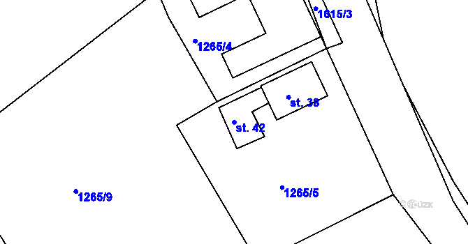Parcela st. 42 v KÚ Políkno u Toužimi, Katastrální mapa