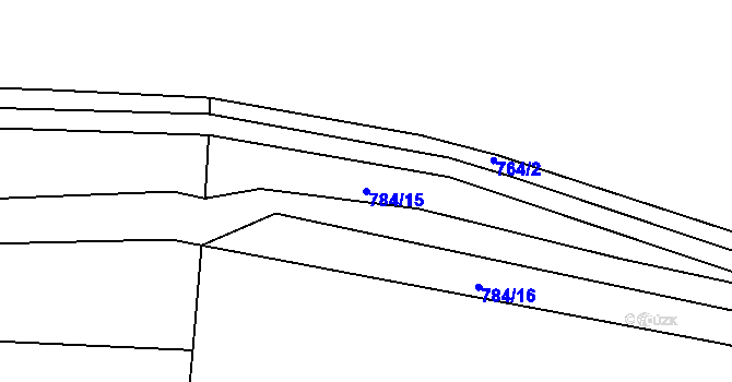 Parcela st. 784/15 v KÚ Políkno u Toužimi, Katastrální mapa