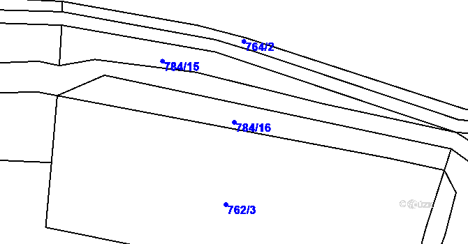Parcela st. 784/16 v KÚ Políkno u Toužimi, Katastrální mapa