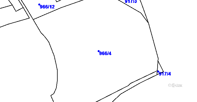Parcela st. 966/4 v KÚ Políkno u Toužimi, Katastrální mapa