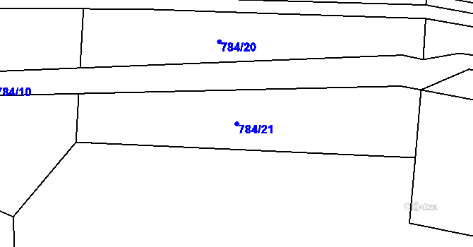 Parcela st. 784/21 v KÚ Políkno u Toužimi, Katastrální mapa