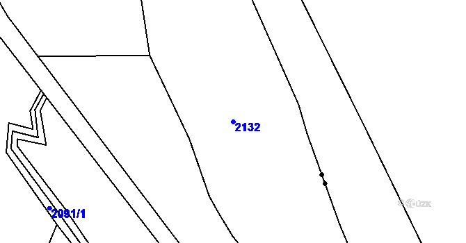 Parcela st. 2132 v KÚ Třebouň, Katastrální mapa