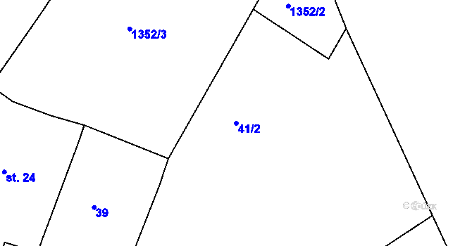 Parcela st. 41/2 v KÚ Třebouň, Katastrální mapa