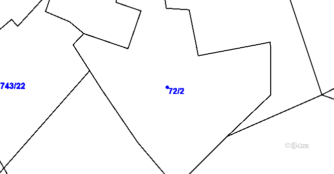Parcela st. 72/2 v KÚ Třebouň, Katastrální mapa
