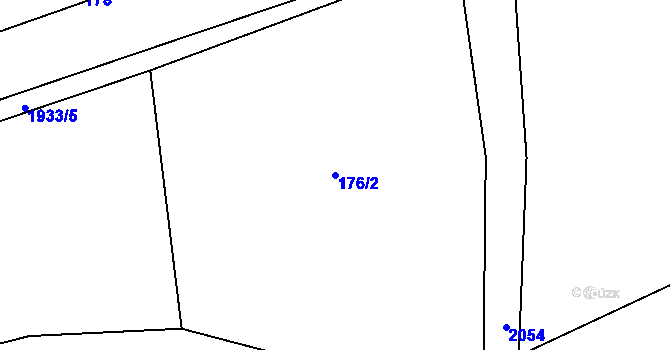 Parcela st. 176/2 v KÚ Třebouň, Katastrální mapa