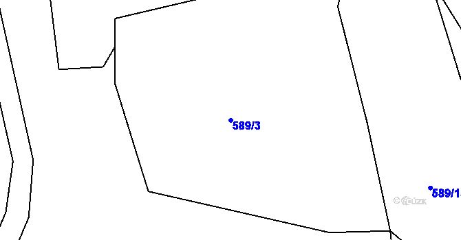 Parcela st. 589/3 v KÚ Třebouň, Katastrální mapa