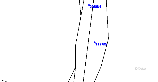 Parcela st. 2066 v KÚ Třebouň, Katastrální mapa