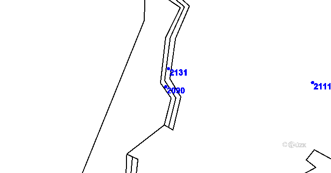 Parcela st. 2090 v KÚ Třebouň, Katastrální mapa