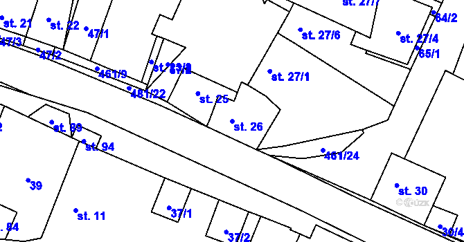 Parcela st. 26 v KÚ Třeboutice, Katastrální mapa