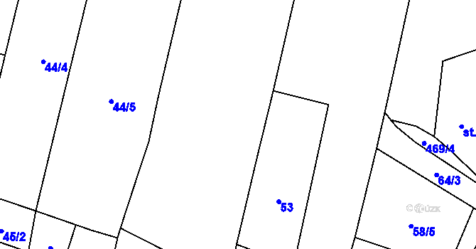 Parcela st. 51/2 v KÚ Třeboutice, Katastrální mapa
