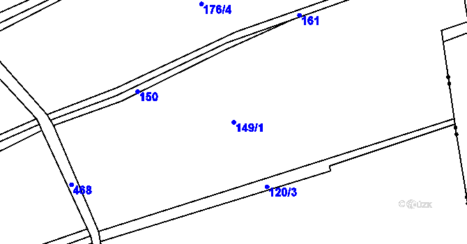 Parcela st. 149/1 v KÚ Třeboutice, Katastrální mapa