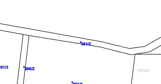 Parcela st. 201/2 v KÚ Třeboutice, Katastrální mapa