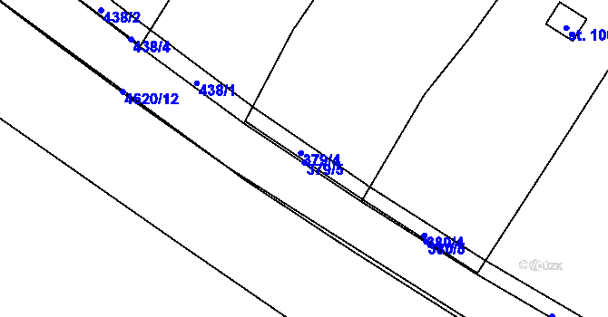 Parcela st. 379 v KÚ Třeboutice, Katastrální mapa