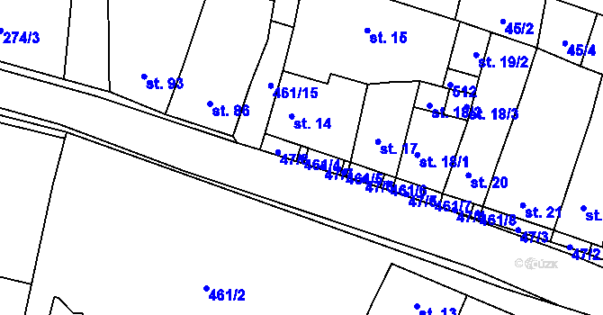 Parcela st. 461/4 v KÚ Třeboutice, Katastrální mapa